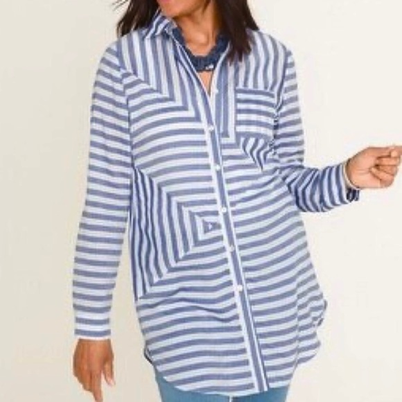 Chico’s spliced stripe tunic - Picture 5 of 9